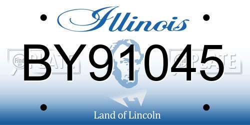 BY91045 Illinois License Plate