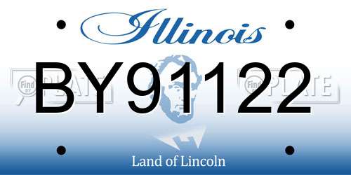 BY91122 Illinois License Plate