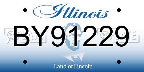 BY91229 Illinois License Plate