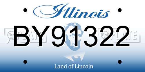 BY91322 Illinois License Plate