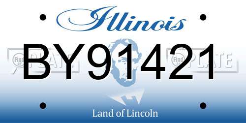 BY91421 Illinois License Plate