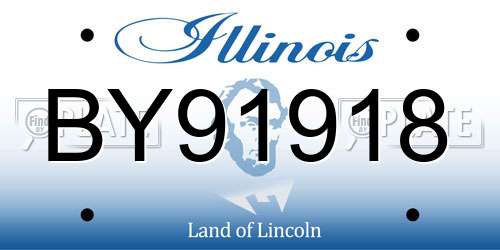 BY91918 Illinois License Plate