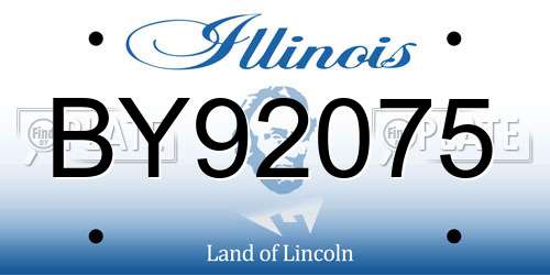 BY92075 Illinois License Plate