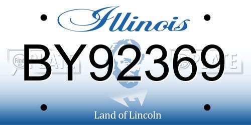 BY92369 Illinois License Plate