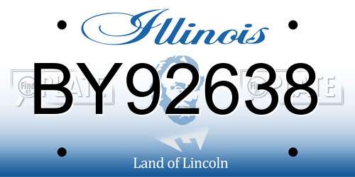 BY92638 Illinois License Plate
