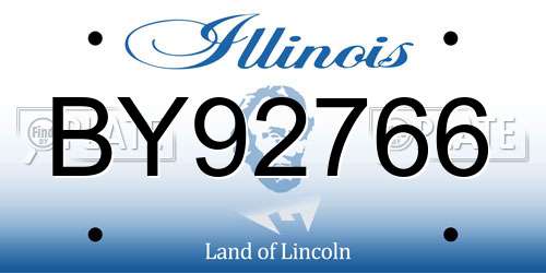 BY92766 Illinois License Plate