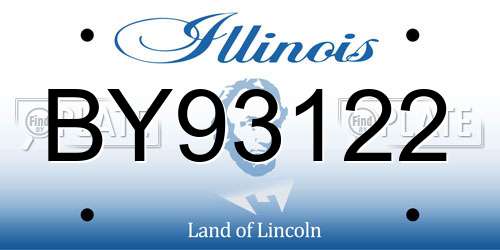 BY93122 Illinois License Plate