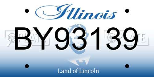 BY93139 Illinois License Plate