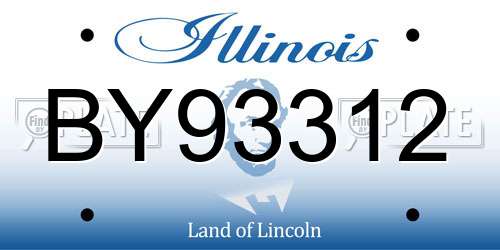 BY93312 Illinois License Plate