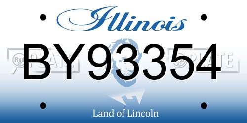 BY93354 Illinois License Plate