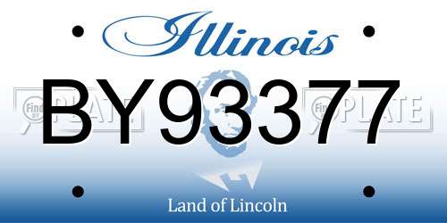 BY93377 Illinois License Plate