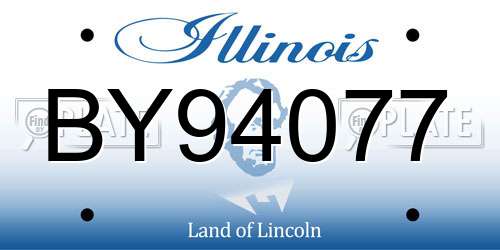 BY94077 Illinois License Plate