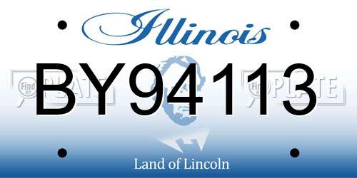 BY94113 Illinois License Plate