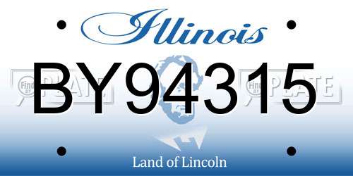 BY94315 Illinois License Plate