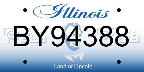 BY94388 Illinois License Plate