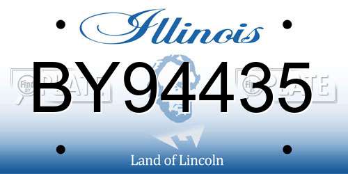 BY94435 Illinois License Plate
