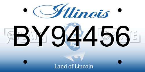 BY94456 Illinois License Plate