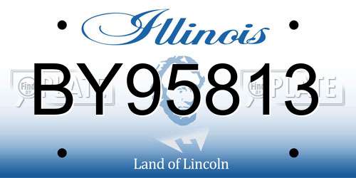 BY95813 Illinois License Plate
