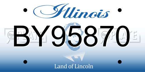 BY95870 Illinois License Plate