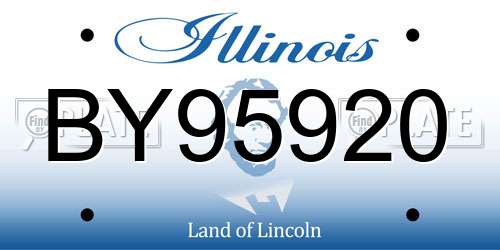 BY95920 Illinois License Plate