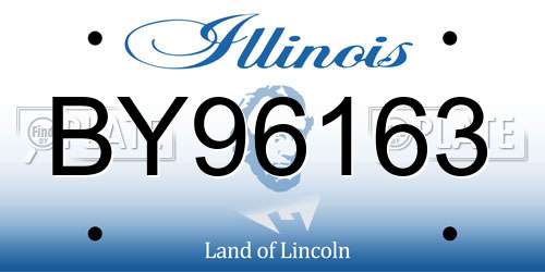 BY96163 Illinois License Plate