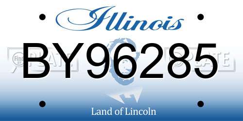 BY96285 Illinois License Plate