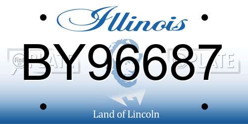BY96687 Illinois License Plate