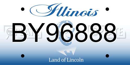 BY96888 Illinois License Plate