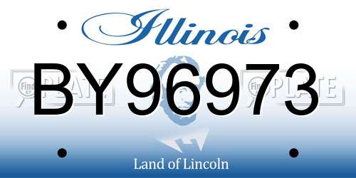 BY96973 Illinois License Plate