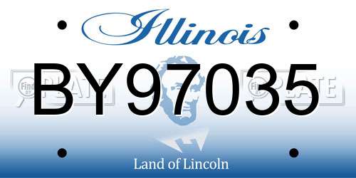 BY97035 Illinois License Plate