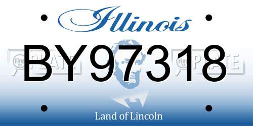 BY97318 Illinois License Plate