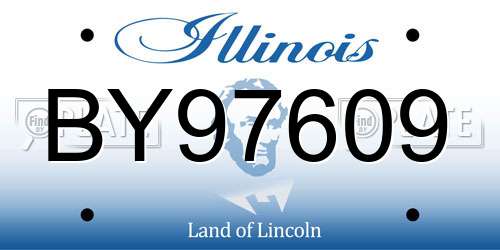 BY97609 Illinois License Plate