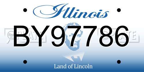 BY97786 Illinois License Plate