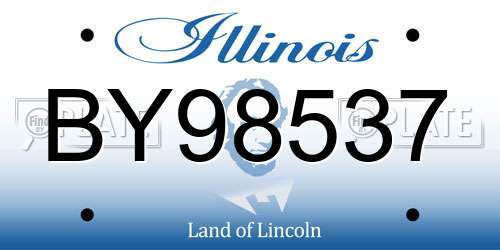 BY98537 Illinois License Plate