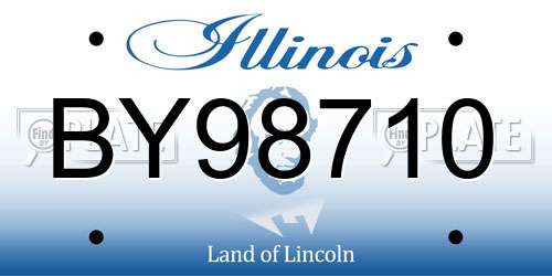 BY98710 Illinois License Plate