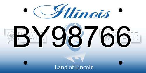 BY98766 Illinois License Plate