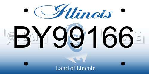 BY99166 Illinois License Plate
