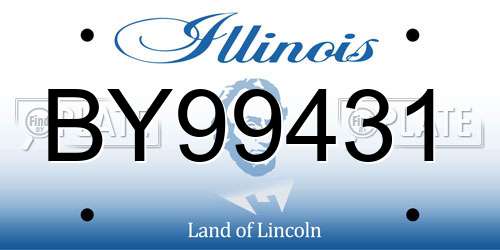 BY99431 Illinois License Plate