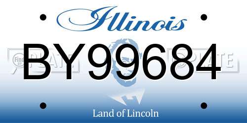 BY99684 Illinois License Plate