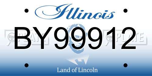 BY99912 Illinois License Plate