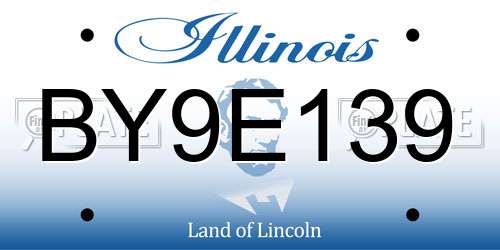 BY9E139 Illinois License Plate