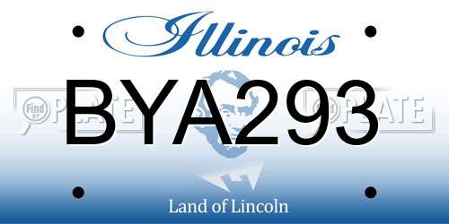 BYA293 Illinois License Plate