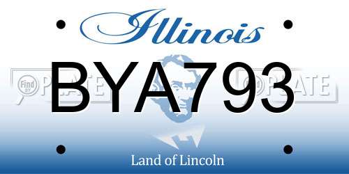 BYA793 Illinois License Plate