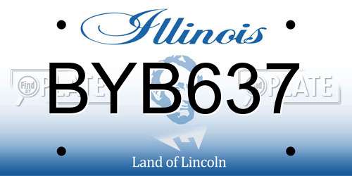 BYB637 Illinois License Plate