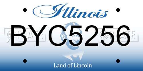 BYC5256 Illinois License Plate