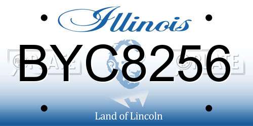 BYC8256 Illinois License Plate