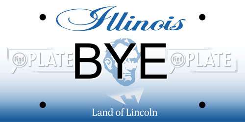 BYE Illinois License Plate