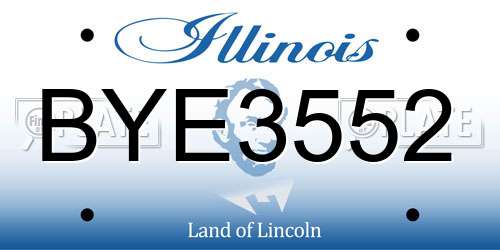 BYE3552 Illinois License Plate
