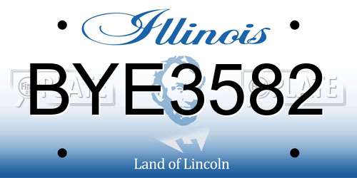 BYE3582 Illinois License Plate