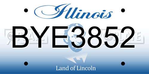 BYE3852 Illinois License Plate
